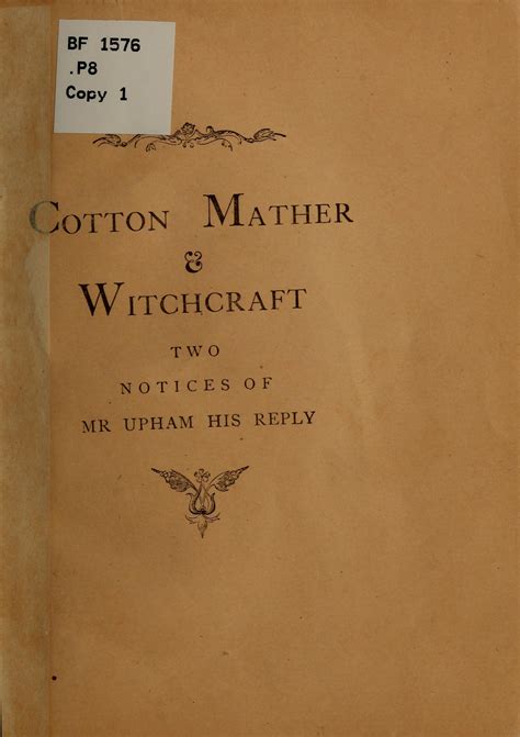 On witchcrapth cotton mather